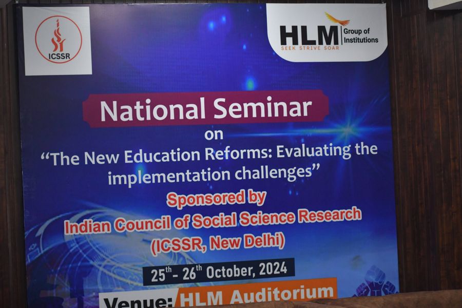 National Seminar on The New Education Reforms, sponsored by ICSSR, 25-26 October 2024