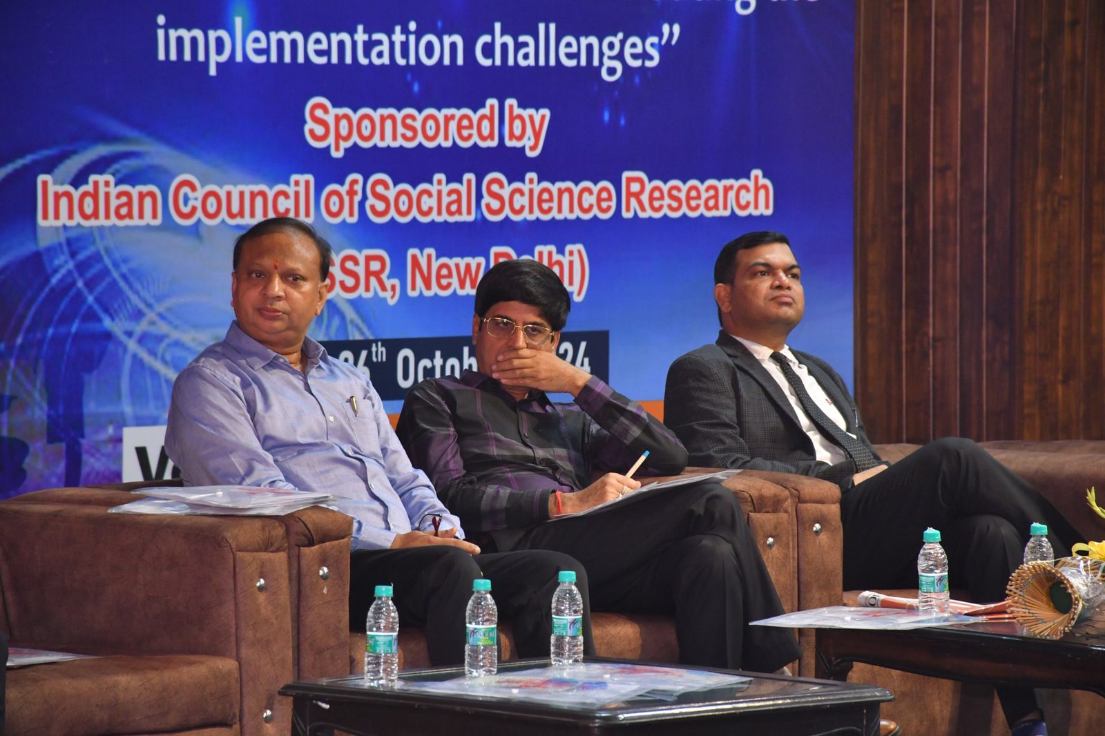Dignitaries on stage during the ICSSR sponsored National Seminar